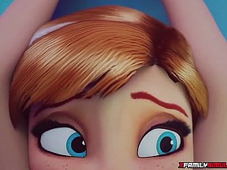 la masturbación congelada Elsa con el cubo de hielo