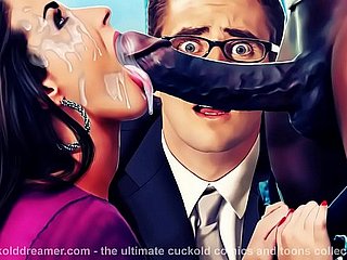 BBC Slut Hotwife Hitam Ayam Menyembah Interracial Cuckold Kartun