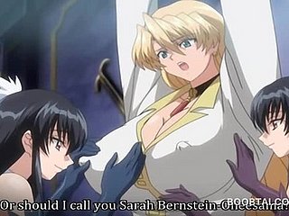 Bond Anime Blonde Slave vasthouden om haar borsten te plaagden