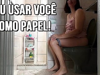 Karısı cuckold'u tuvalet insan kağıdı olarak kullanıyor