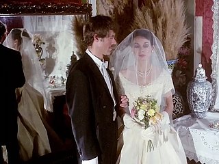 手袋をはめた手コキヴィンテージの結婚式のシーン