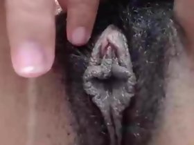 Egzotycznym owłosione czarne Wargi Pussy