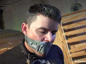 , Bağlı gagged ve wanked