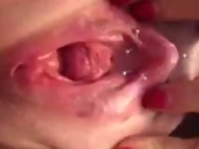 妻＆＃039; sのビッグクリトリスとぽっかりと猫