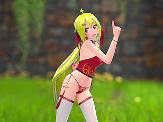 Menina chinesa M22 Hentai despir dança strip MMD 3D cabelo loiro (clipe)