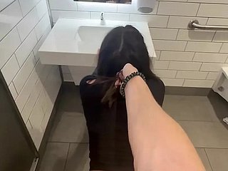 Teen wants adjacent to have piece of advice new and fucks stranger in an obstacle Walmart restroom