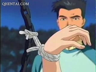 Barren anime meisje krijgt roped en Bibliophage