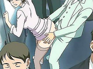 เงี่ยนและโป๊การ์ตูนร่านได้รับระยำในตอน Shuudan Chikan Densha